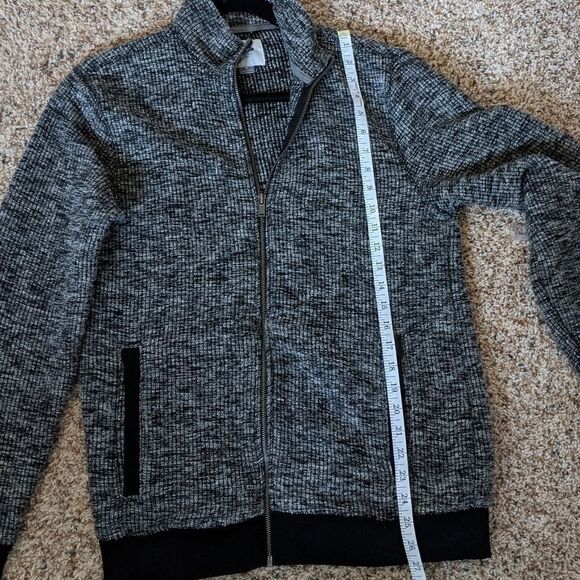 (Old Navy) Gray Black Sweater Jacket Zip Pockets M - Picture 3 of 7